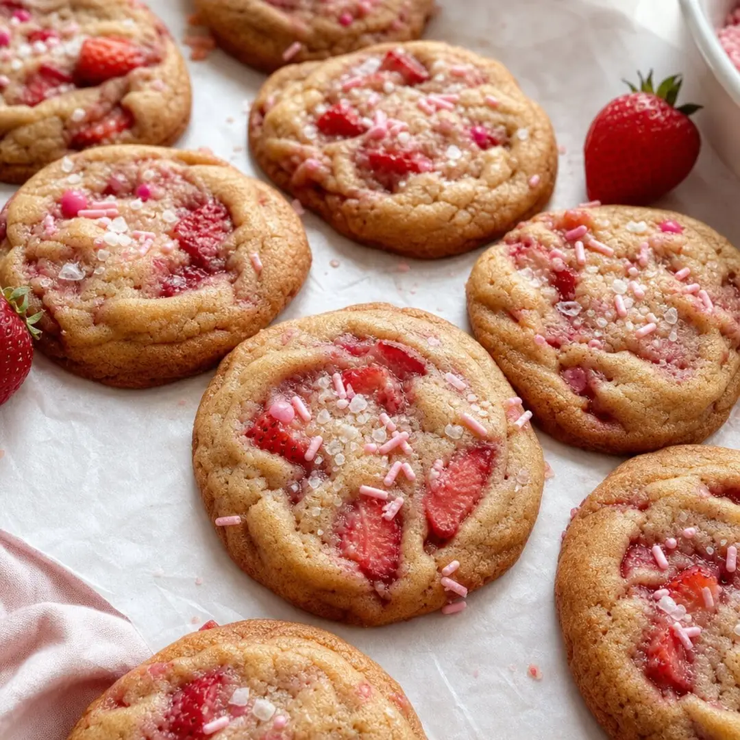 Brown Butter Strawberry Cookies